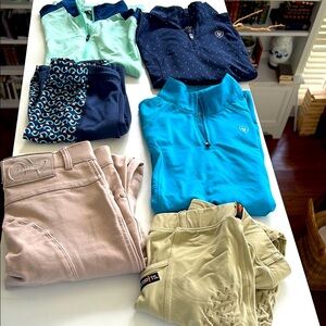 Bundle of girls riding shirt and pants. M/L
